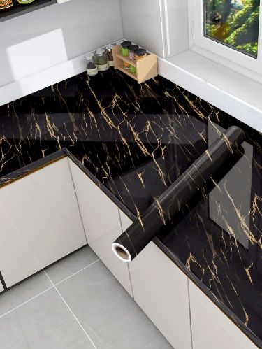 Marble Sticker Black